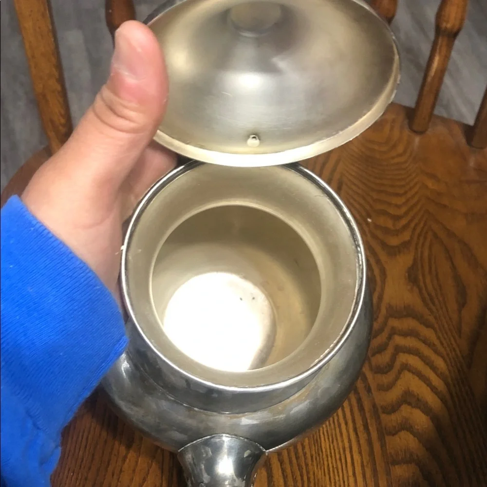 Classic Silver-Tone Tea/Coffee Pot - Elegant Metal Serving Pitcher